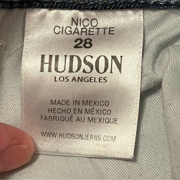 Hudson Nico Cigarette Size 28 Mid Rise Straight Ankle Jean Raw Hem Medium Wash - Picture 11 of 13